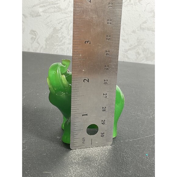 Green Resin Elephant Figurine With Gold Detailing - Picture 7 of 7
